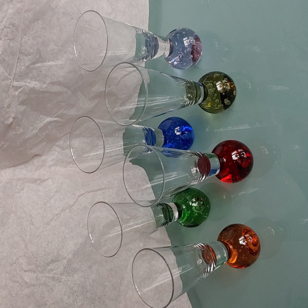 Shot glasses colored bottom